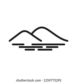 Mountain and water surface graphic design template vector