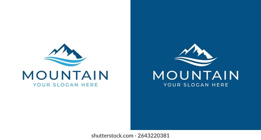 mountain water vector logo design