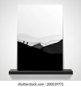 mountain watercolor illustration cover design