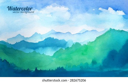 Mountain Watercolor Vector