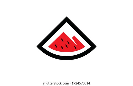 Mountain Watermelon Logo Design Vector