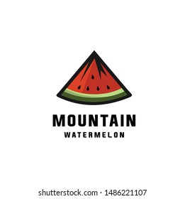 Mountain watermelon logo template,  logo design inspiration vector