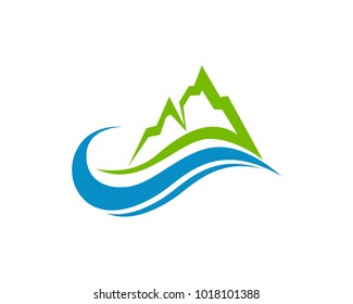 Mountain and waters logo and symbols
