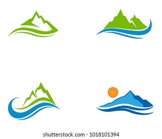 Mountain and waters logo and symbols