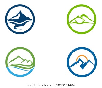 Mountain and waters logo and symbols