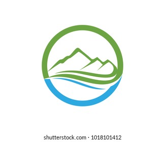 Mountain and waters logo and symbols