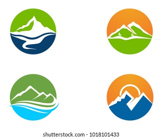 Mountain and waters logo and symbols