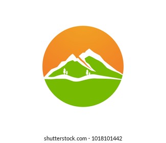 Mountain and waters logo and symbols