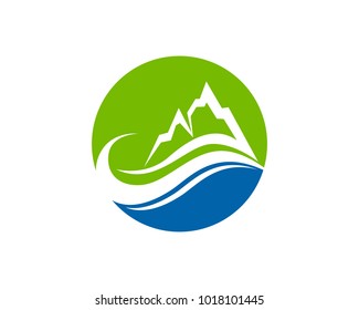 Mountain and waters logo and symbols