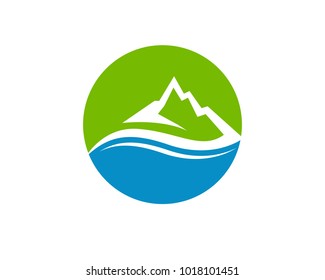 Mountain and waters logo and symbols