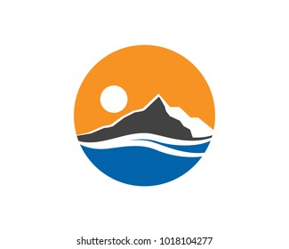 Mountain and waters logo and symbols