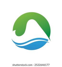 mountain wave icon logo vector