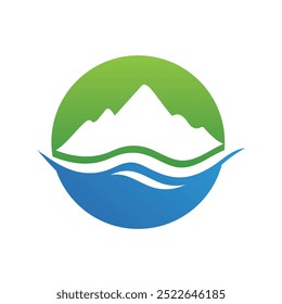 mountain wave icon logo vector