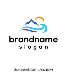 Mountain Wave Logo Design Vector