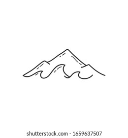 Mountain And Wave Logo, Icon And Illustration