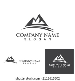 Mountain and wave logo landscape  icons template
