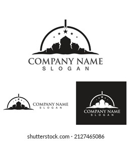 Mountain and wave logo landscape  icons template
