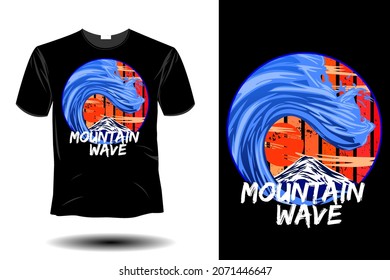 mountain wave mockup retro vintage design