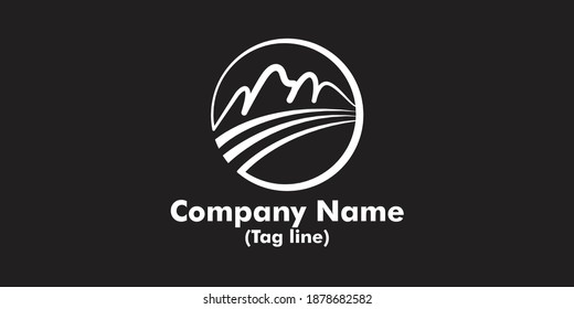 mountain way new flat minimalist unique modern logo design for company office shop home website brand farm 