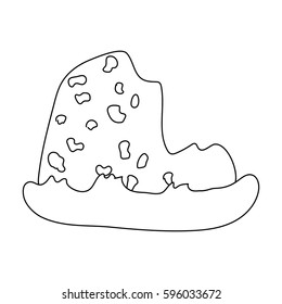 The mountain, which stands at userage sea.mountain which is washed by the ocean.Different mountains single icon in outline style vector symbol stock illustration.