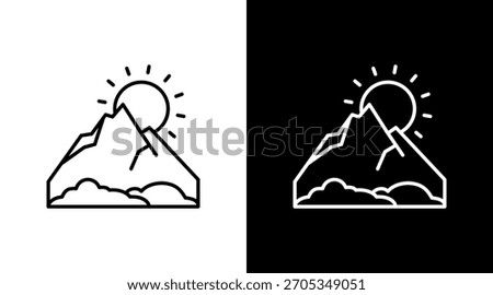 Mountain White Icon Set Design