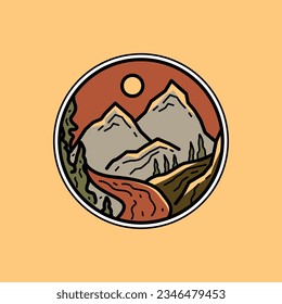Mountain and wild for adventure graphic illustration vector art t-shirt design