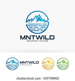 Mountain wild logo design. Sport and Outdoor logo concept. Vector logo template