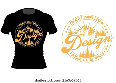 Mountain Wildlife Forest Nature Retro T-Shirt Design