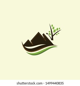 Mountain Wildlife Landscaping Vector Logo