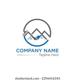 Mountain window clean logo.Cleaning Logo Icon Design Vector