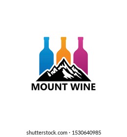 Mountain Wine Logo Template Design