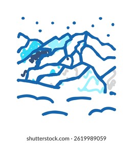 mountain winter doodle icon sketch vector. mountain winter sign. isolated symbol illustration