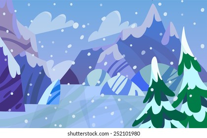 Mountain winter landscape.