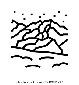 mountain winter line icon vector. mountain winter sign. isolated contour symbol black illustration
