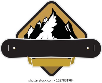 mountain winter sports emblem logo
