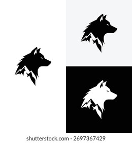 mountain wolf logo vector icon illustration