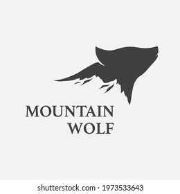 mountain wolf mark logo template