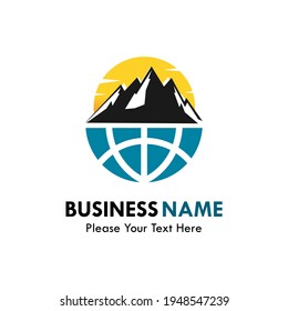 Ilustración del logotipo del mundo de las montañas