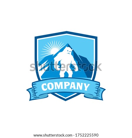 mountain yeti logo , monster logo vector