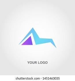 mountain zig zag logo. gradation color template design vector