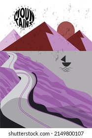 mountaina vector badge. For t-shirt prints  posters  stickers and other uses.