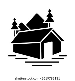 Mountaincabin Icon Element For Design