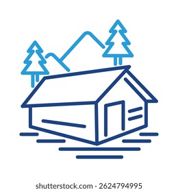 Elemento de icono de cabina de montaña para diseño