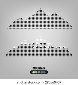 Mountain,dot design,vector