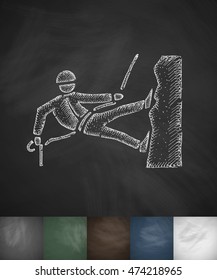 mountaineer icon. Hand drawn vector illustration