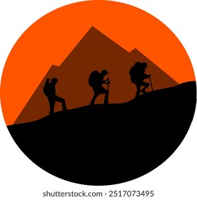 Mountaineer Icon Logo Vector Illustration