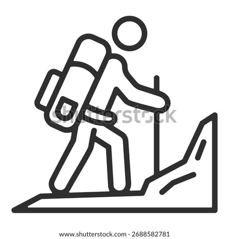 Mountaineer Icon Single Vector Collection