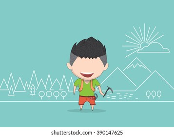 Mountaineer line drawing