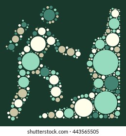 Mountaineer shape vector design by color point