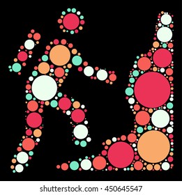 Mountaineer shape vector design by color point